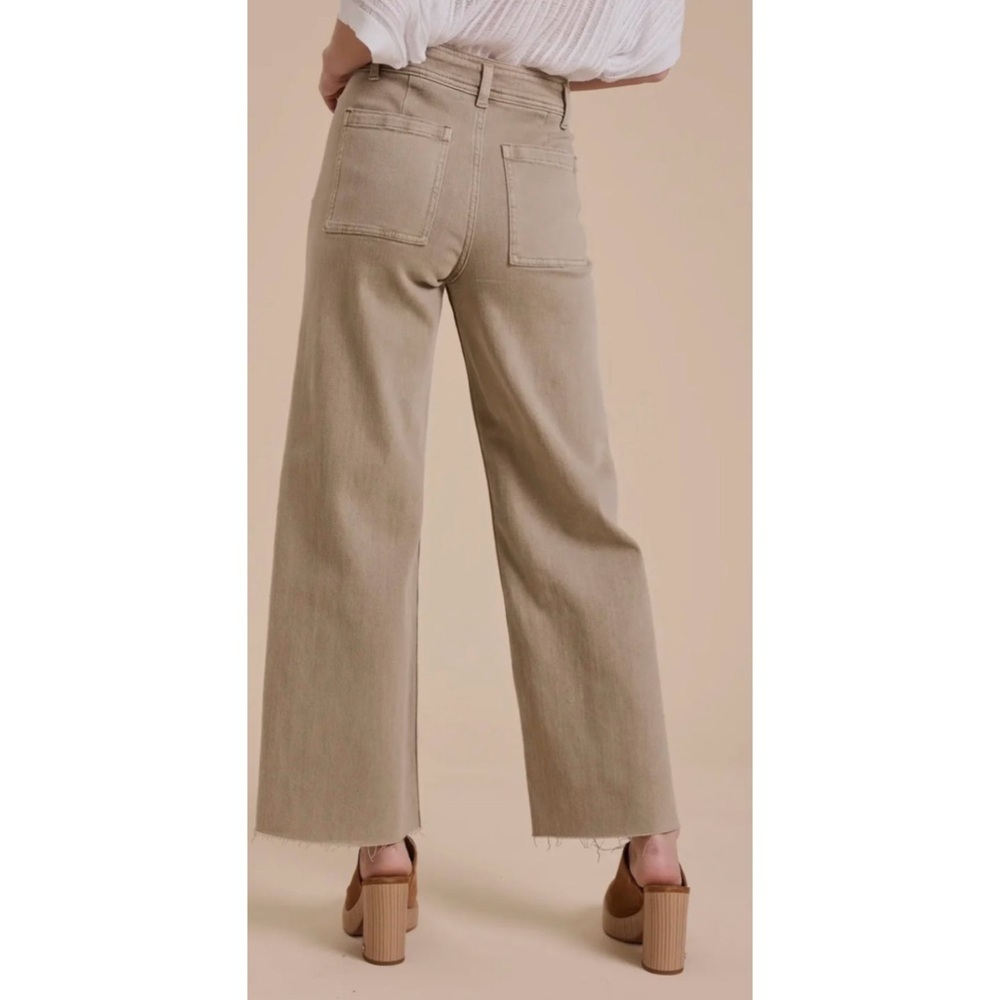 Miou Muse Mauve High Waisted Wide Leg Brown Jeans Sz L - Picture 2 of 11